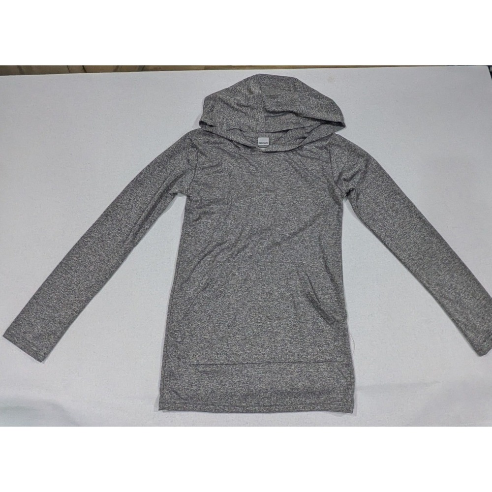 Gildan Performance Hoodie Shirt XS Gray Excellent Heathered Long Sleeve Active